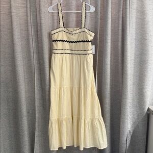 Japna Ivory and Black Tiered Maxi Dress